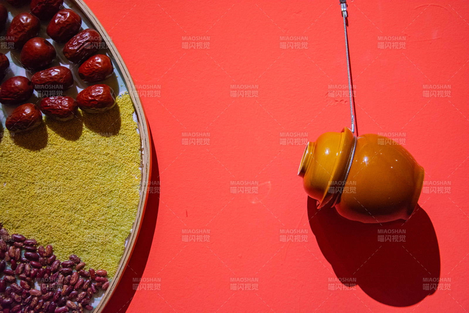 红盘果茶静物图片