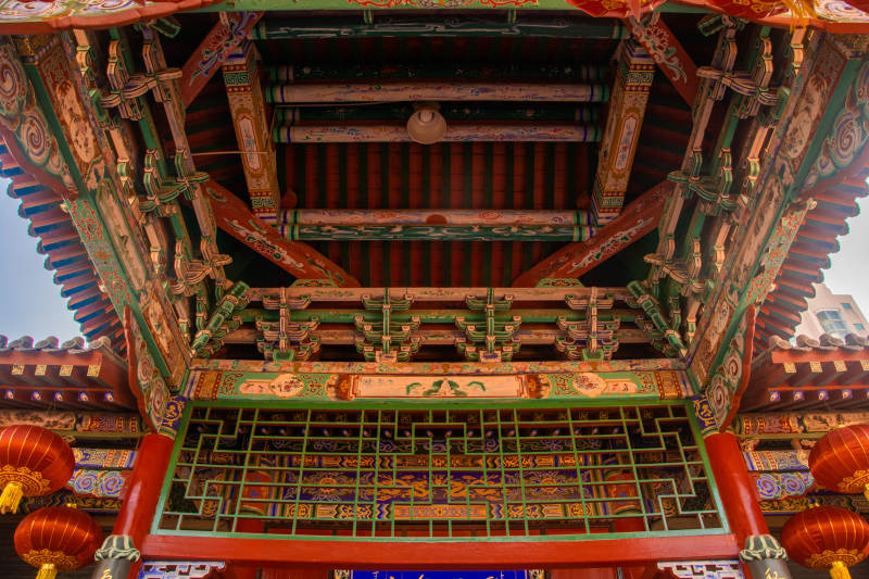 古建筑彩绘屋檐图片