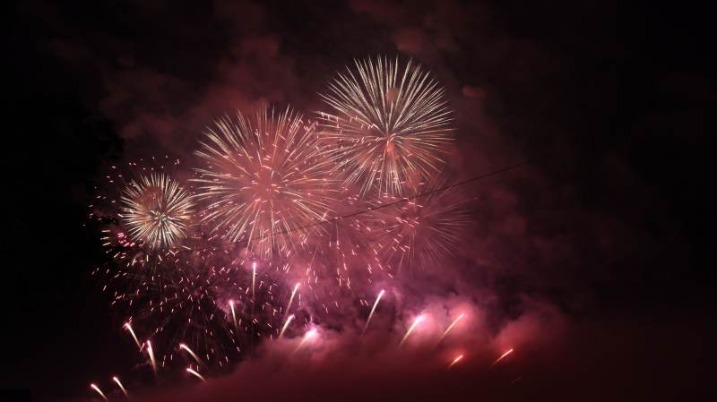 绚丽烟花绽放夜空图片