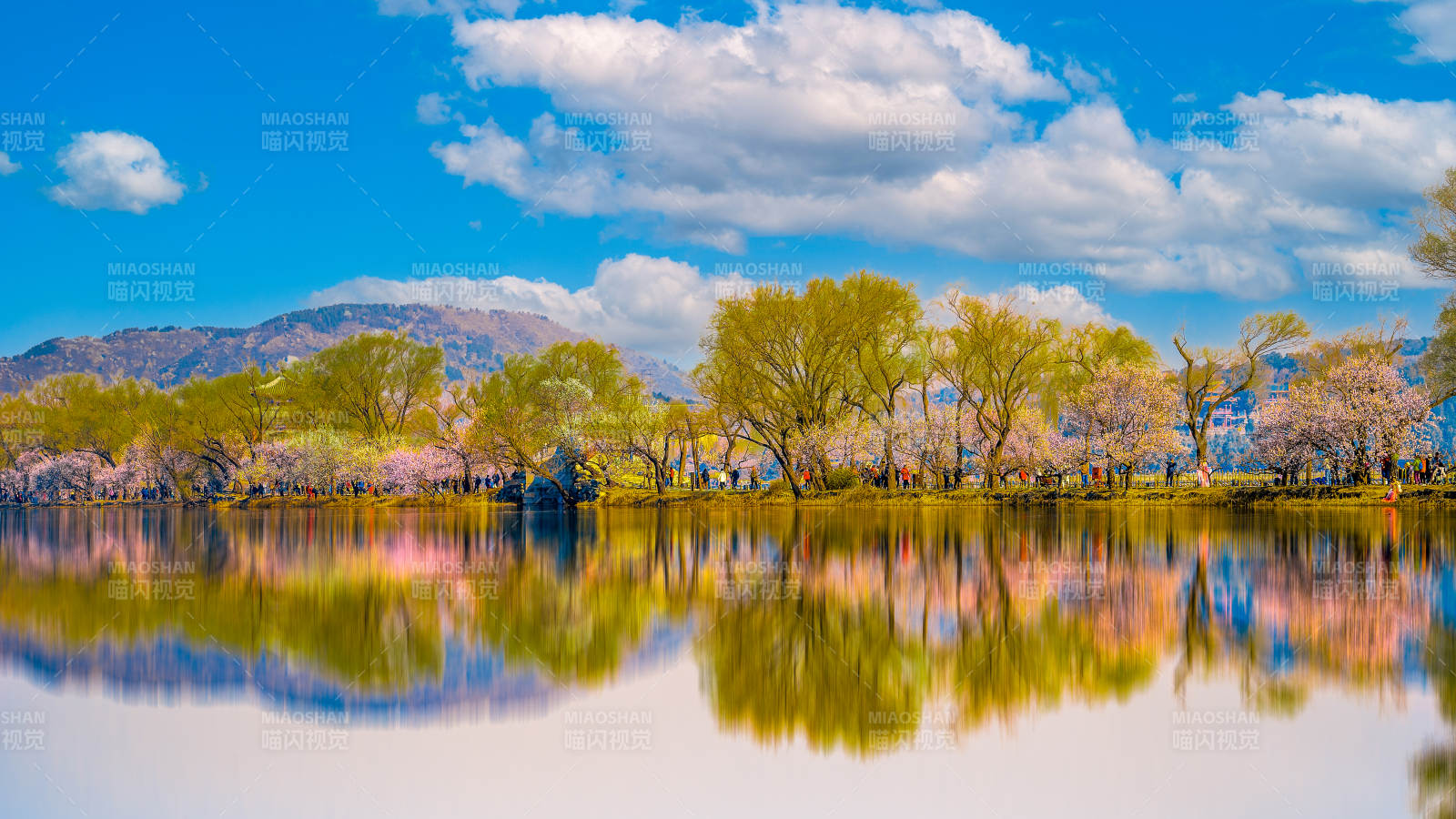 春湖倒影如画图片