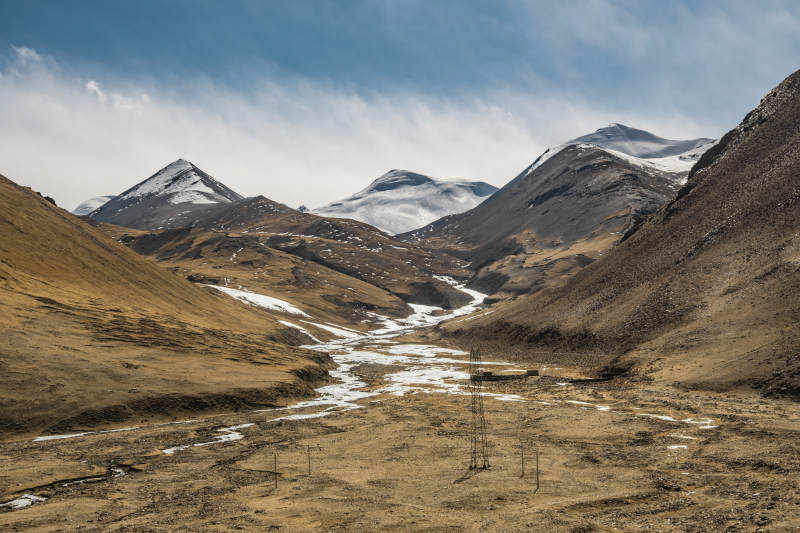 雪山峡谷风光图片