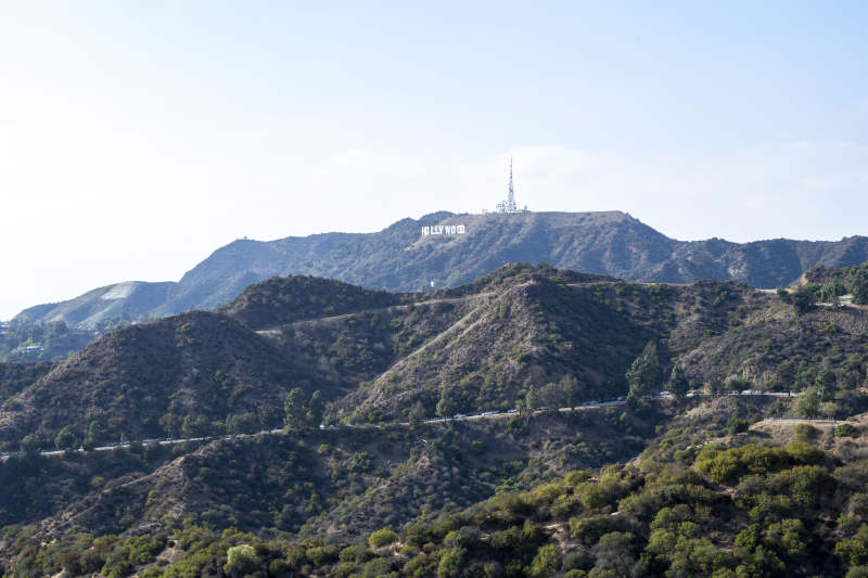 好莱坞标志山景图片