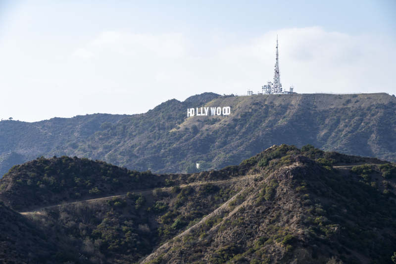 好莱坞标志山景图片