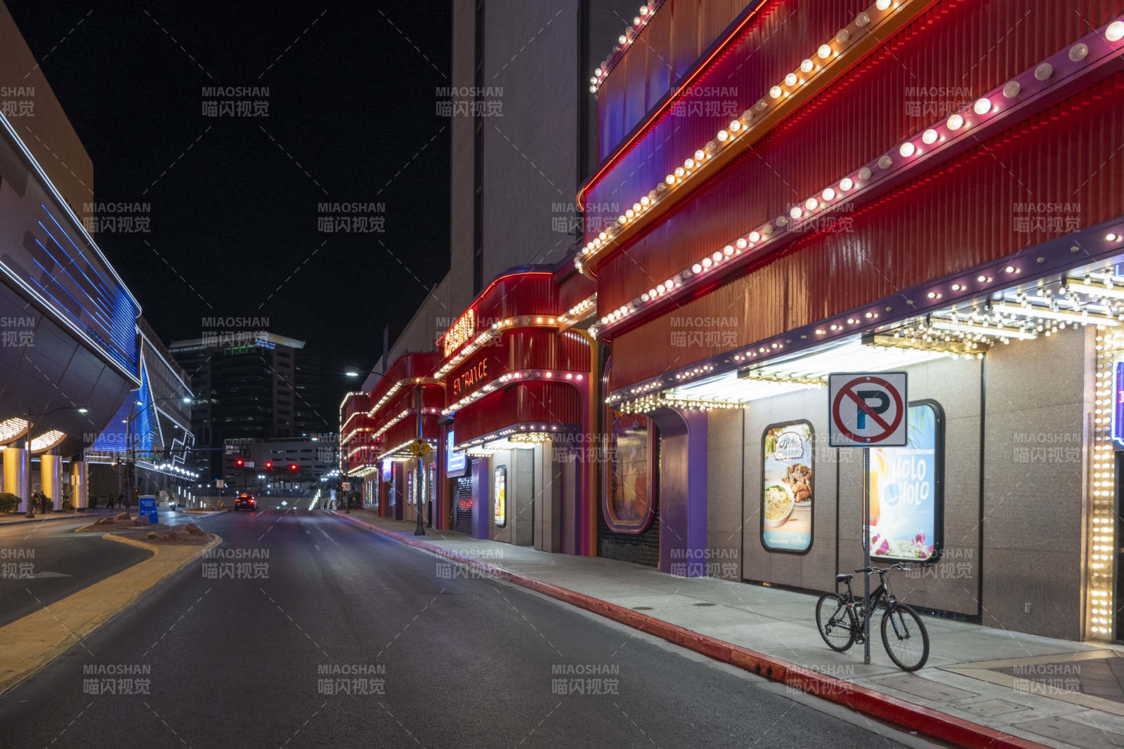夜市霓虹街景图片