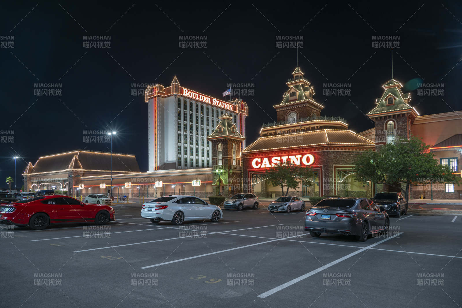 夜景赌场灯火辉煌图片