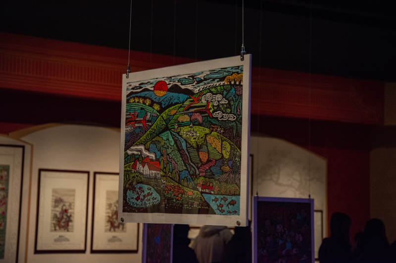 彩绘山水画展图片