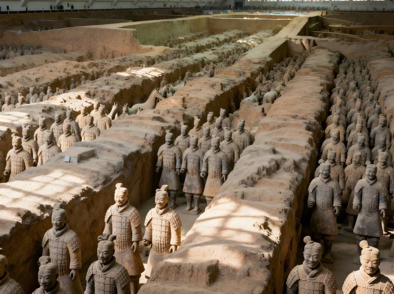 兵马俑坑壮观景象图片