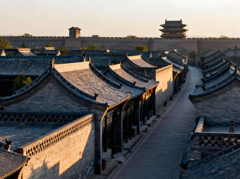 古城巷陌夕阳照图片