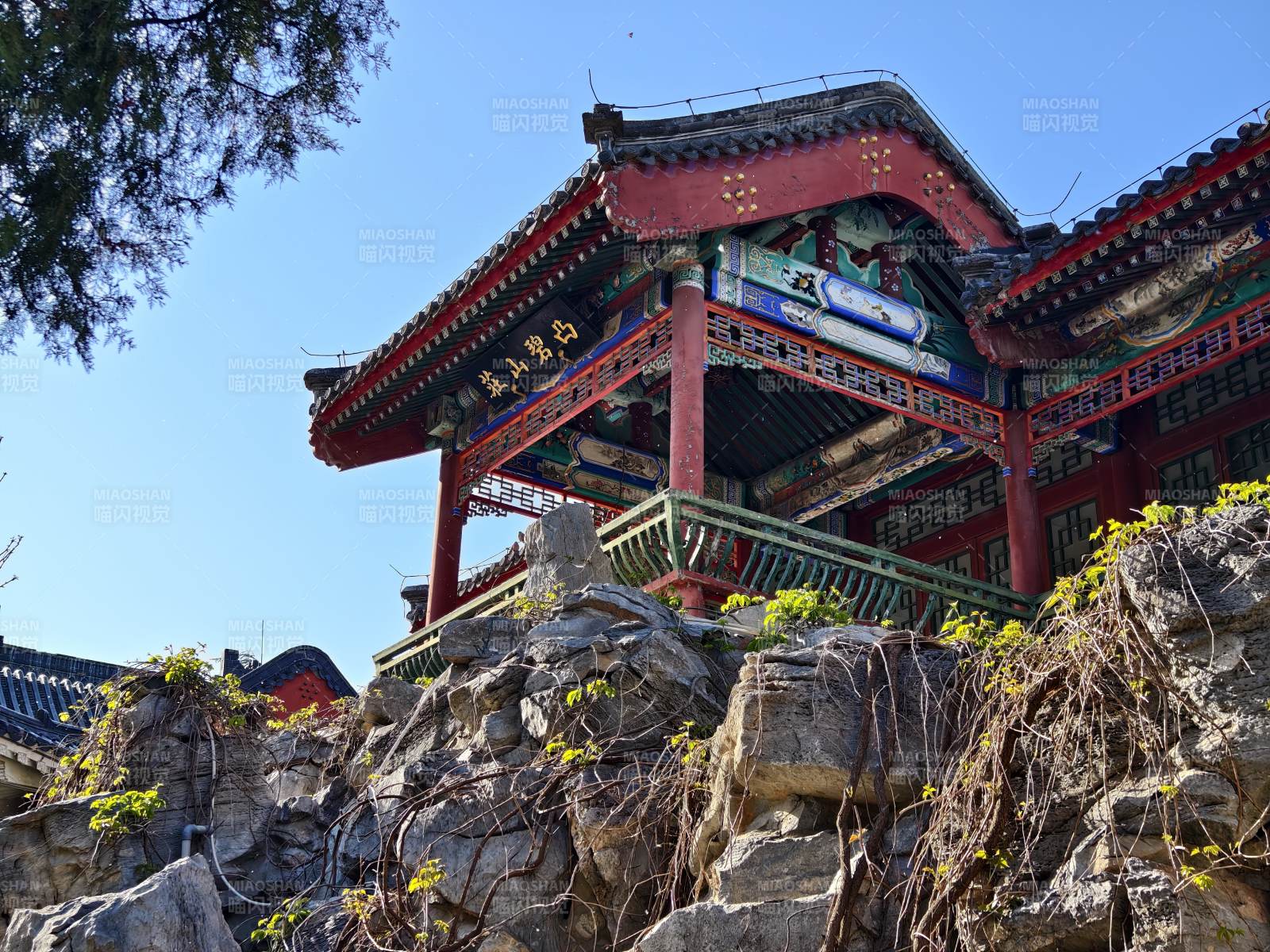 古亭依岩 春意盎然 北京大观园图片