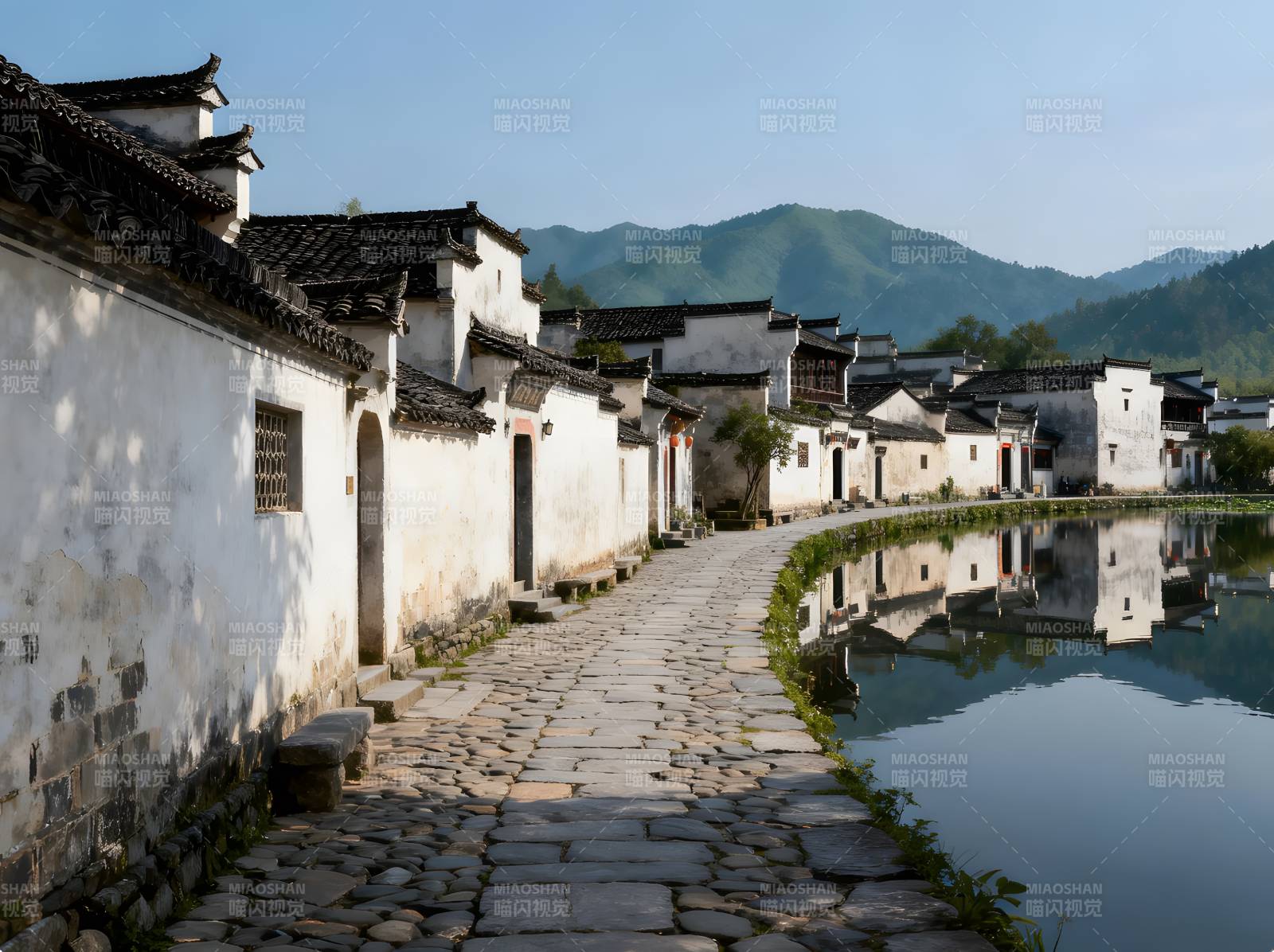 徽州古村水乡静谧图片