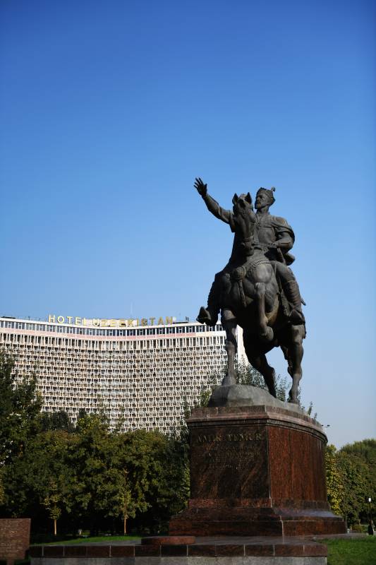 骑马雕像前的酒店图片