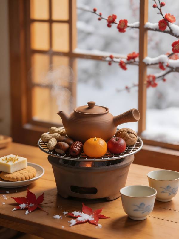 冬日茶暖 梅雪相伴图片