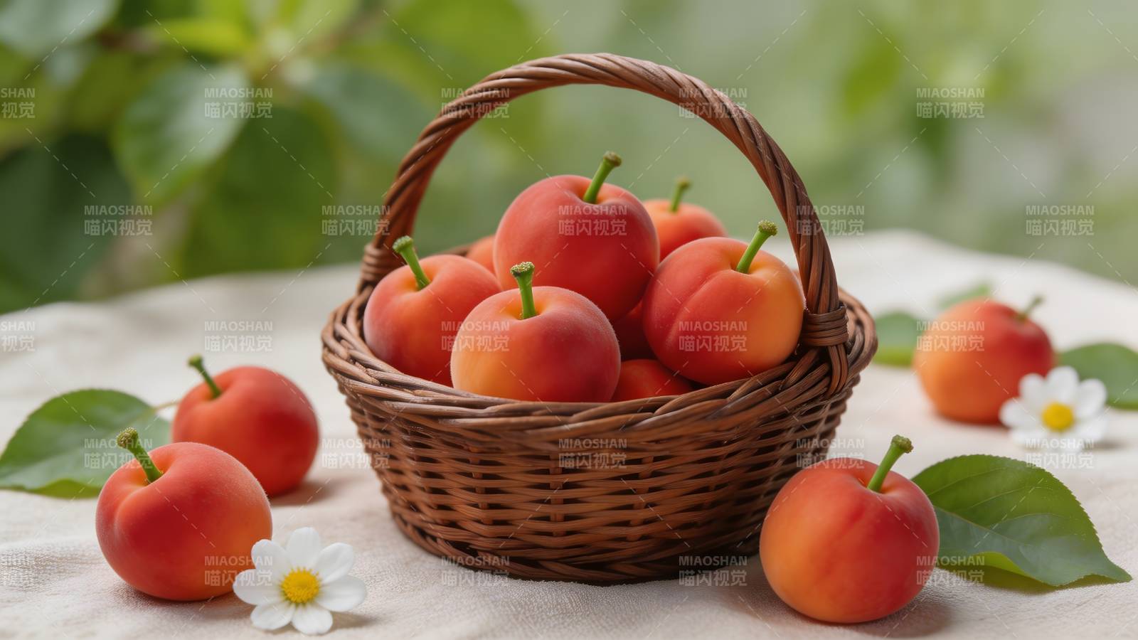 篮中鲜杏 春意盎然图片