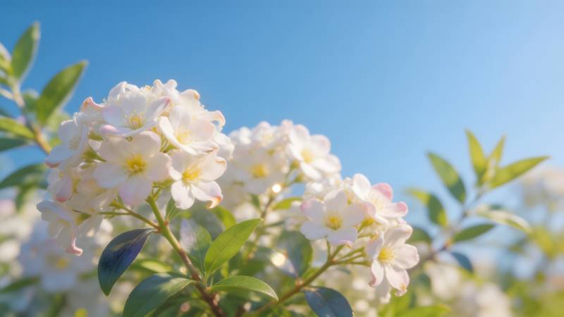 白花绽放春日图片