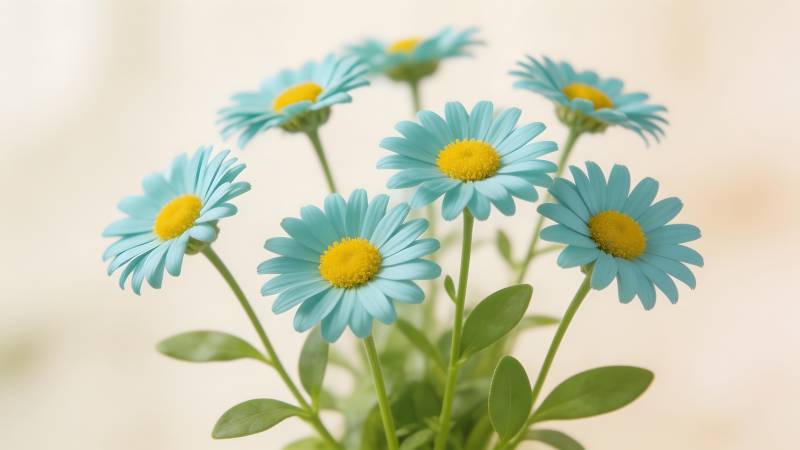 蓝雏菊绽放图片