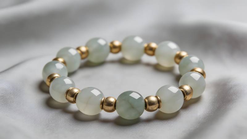 玉珠金饰手链图片