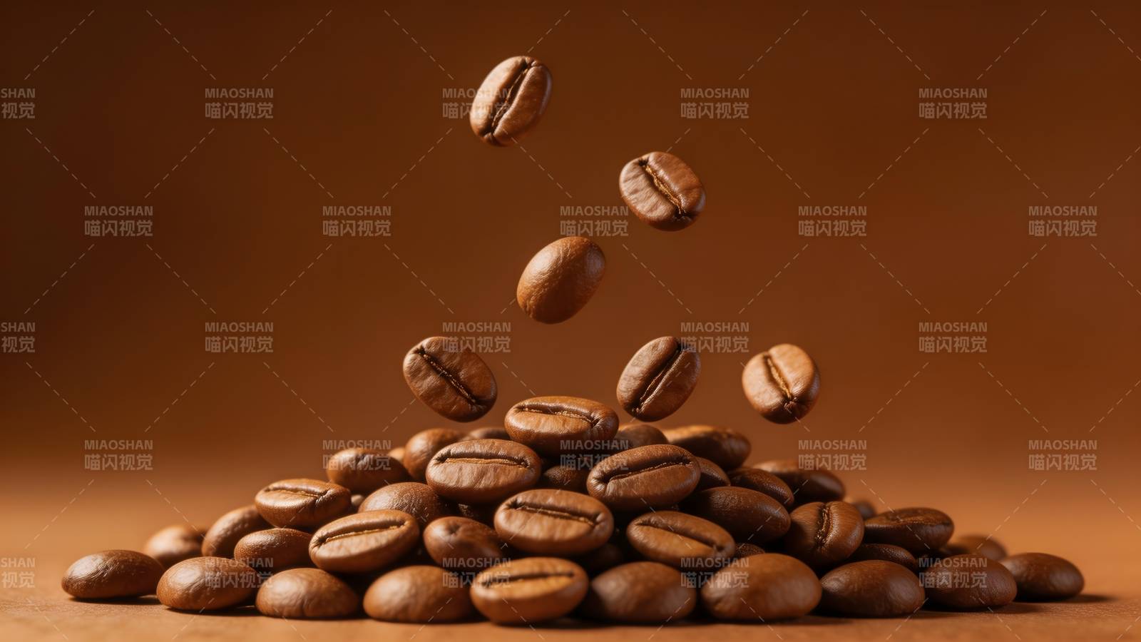 咖啡豆飞舞图片