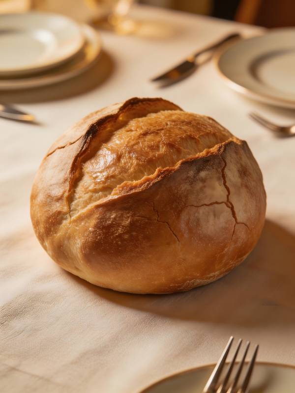 金黄面包 餐桌上的美味图片