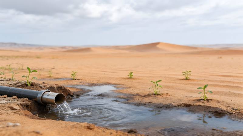 沙漠滴灌生机图片