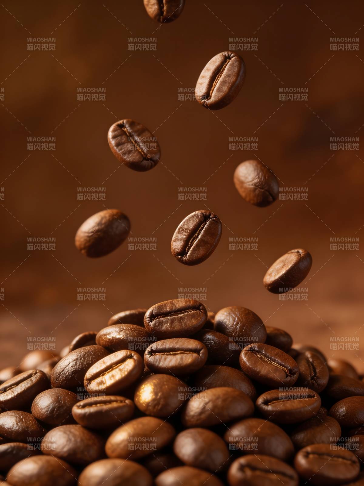 咖啡豆飞舞图片