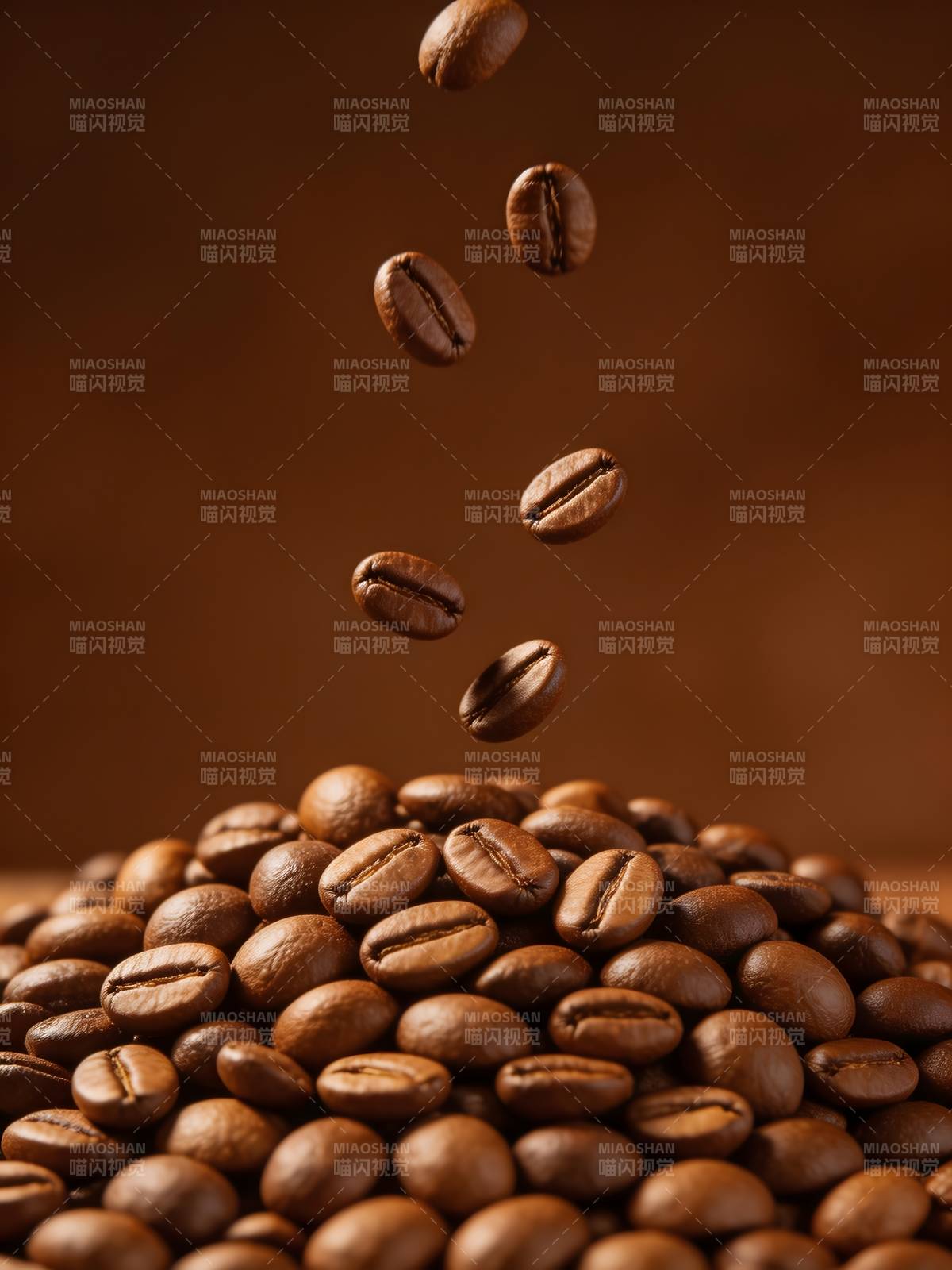 咖啡豆飞舞图片