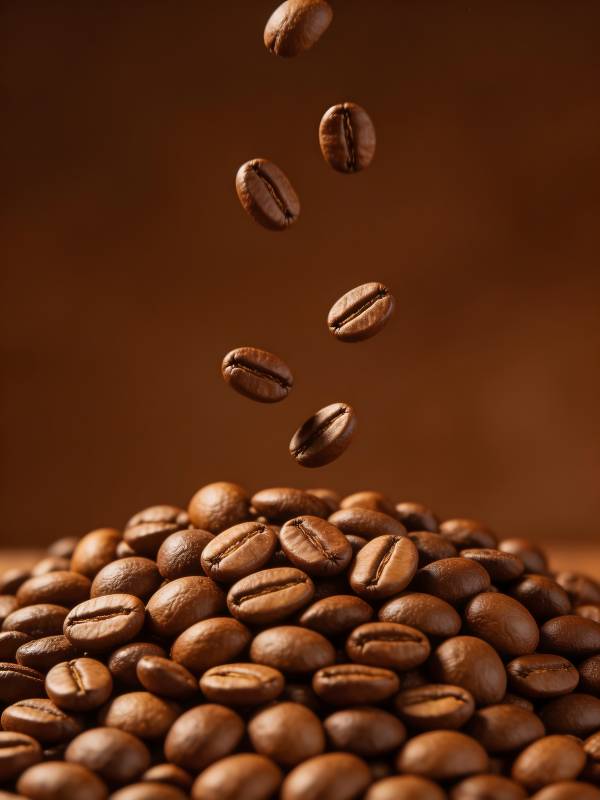 咖啡豆飞舞图片