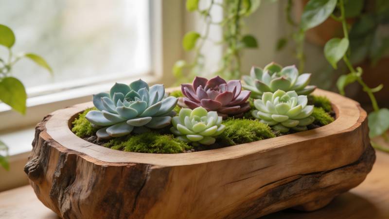 木盆多肉绿植图片