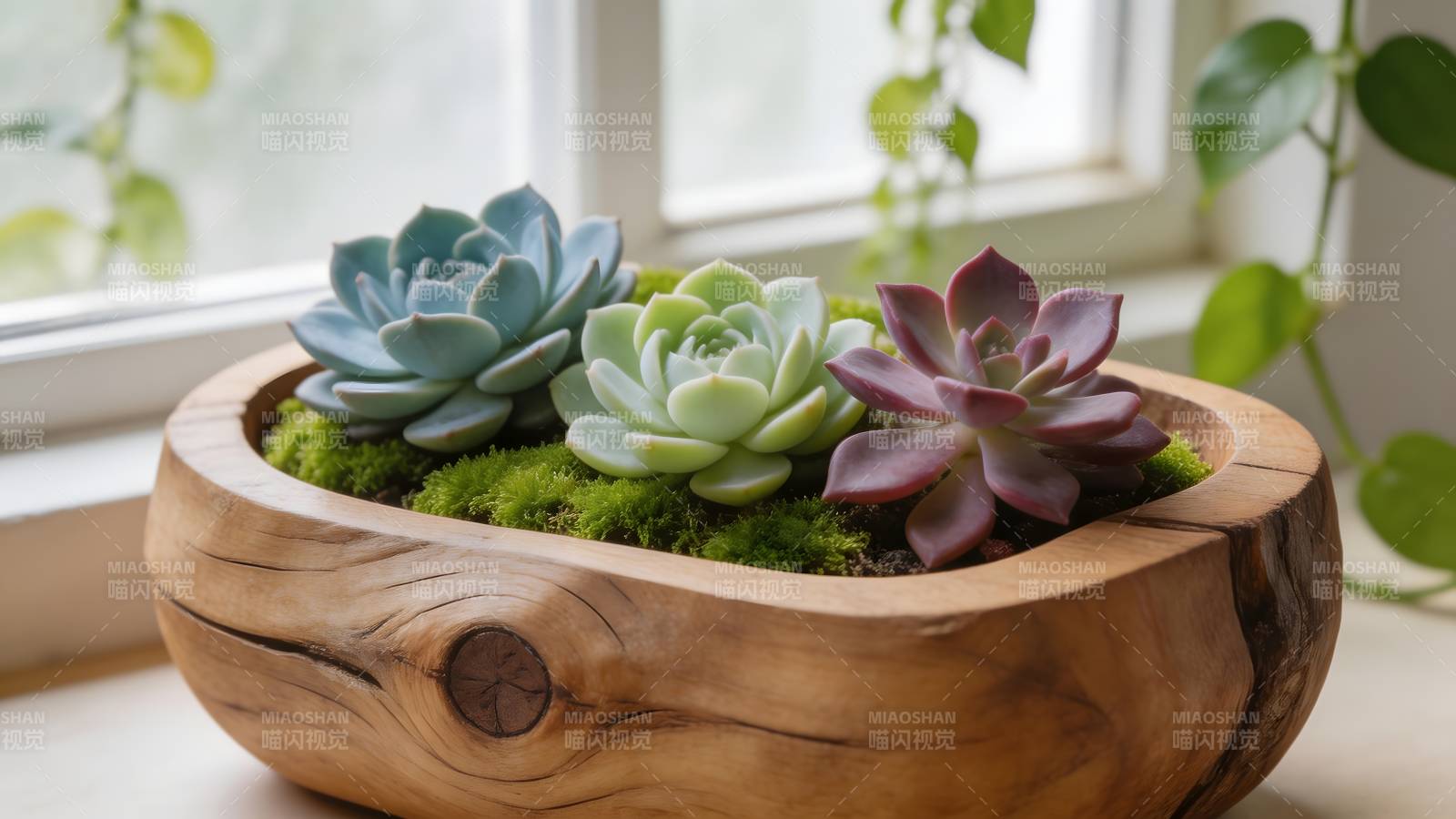 木盆多肉绿植图片