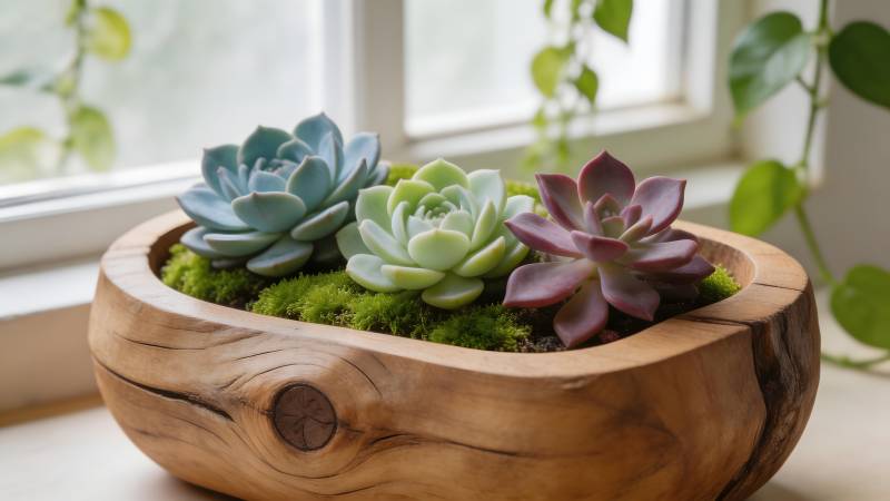 木盆多肉绿植图片