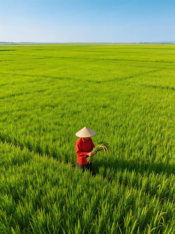 稻田中的农人图片