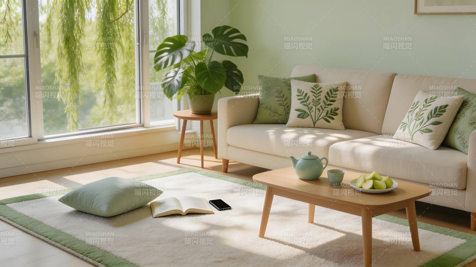 温馨客厅绿意盎然图片