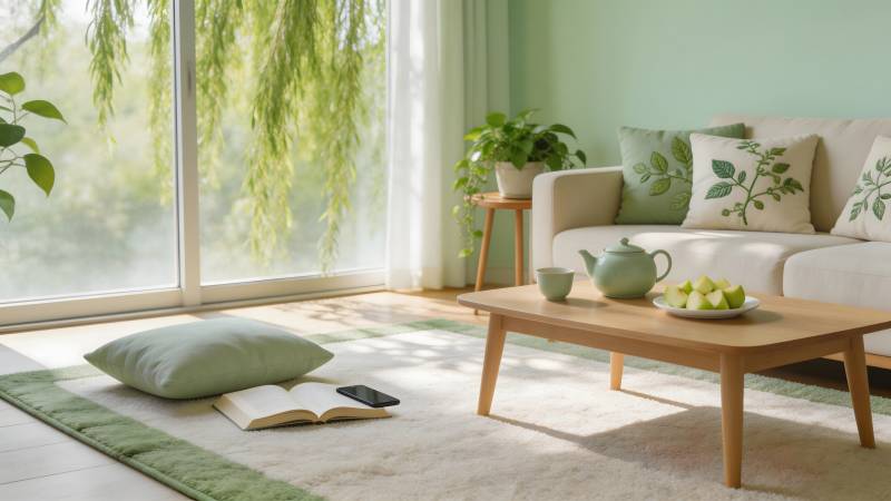 绿意盎然的客厅一角图片