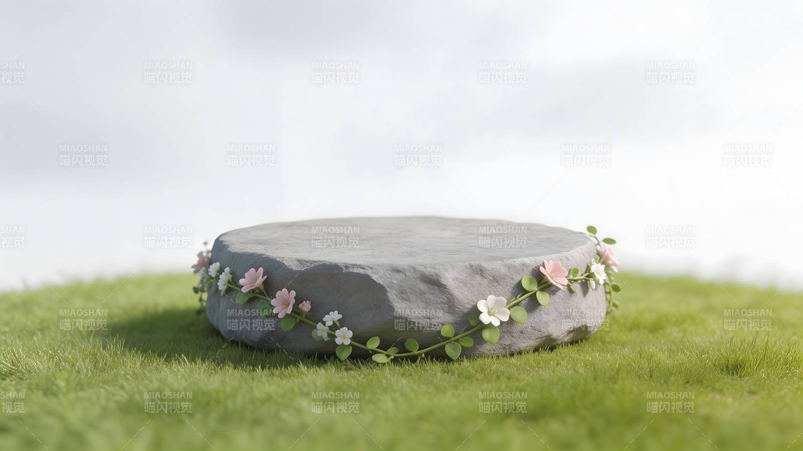 花环石台静谧景图片