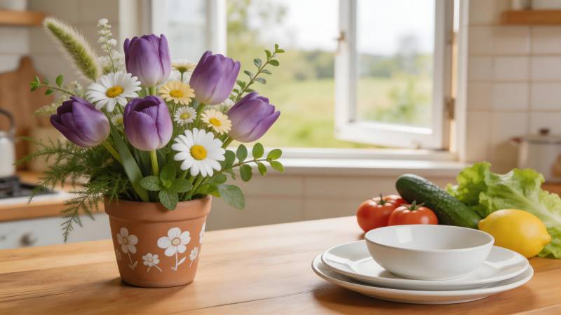 厨房花艺静物图片