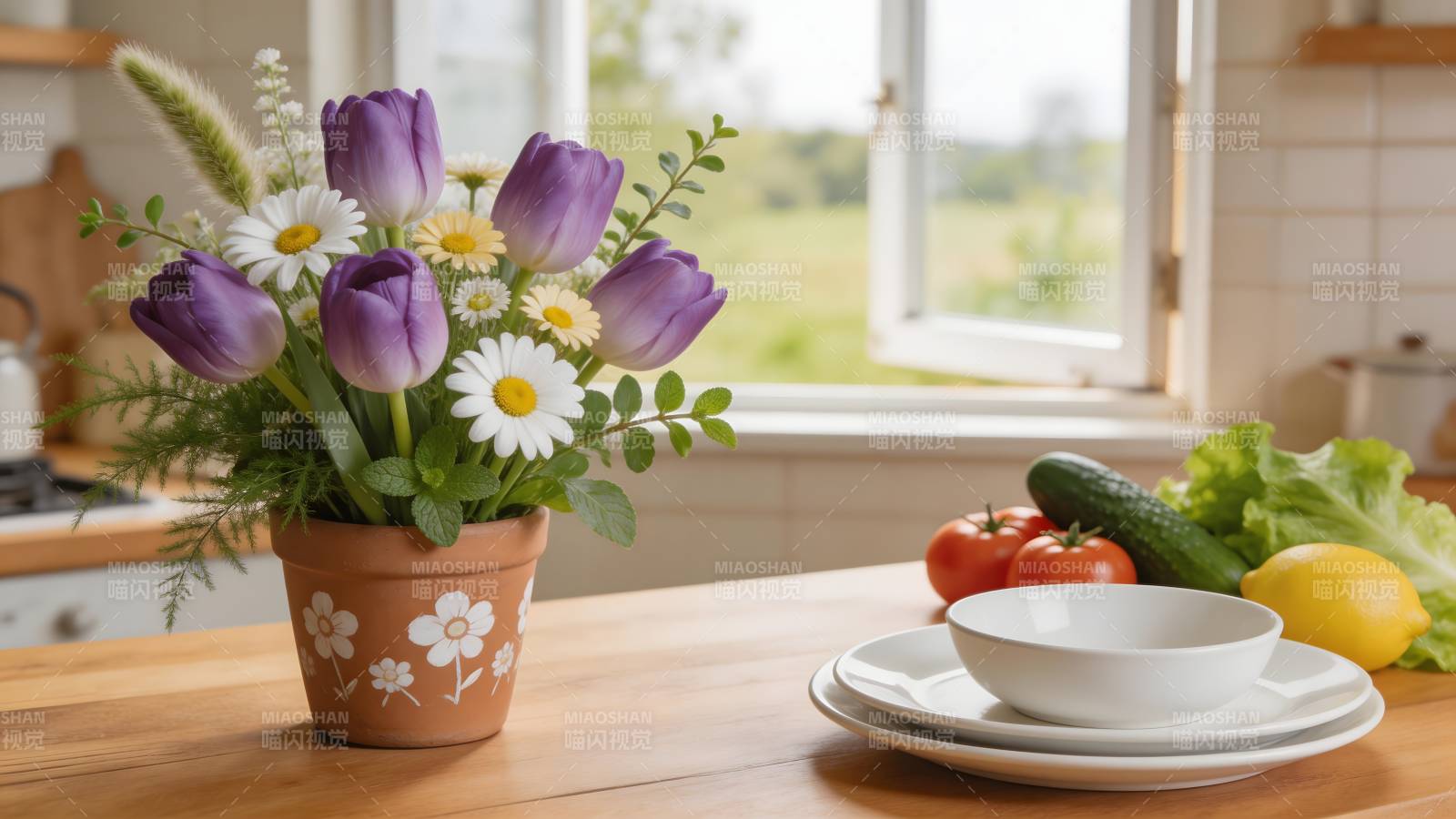 厨房花艺静物图片