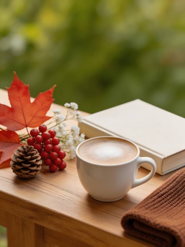 秋日咖啡时光图片