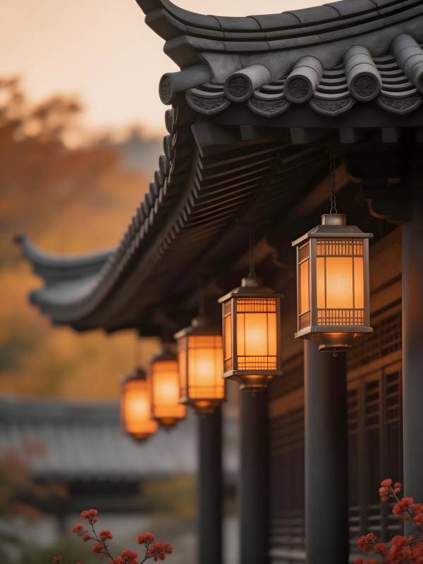 古亭灯影黄昏图片