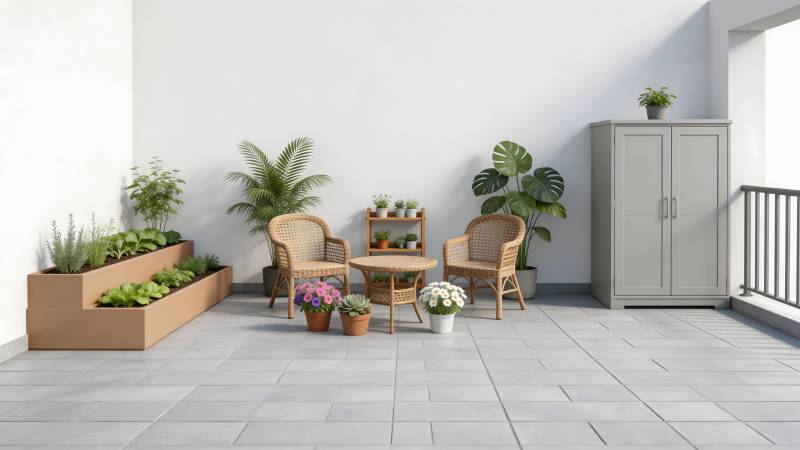 现代阳台绿植布置图片