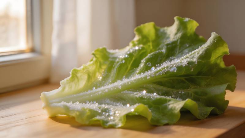 晶莹生菜叶图片