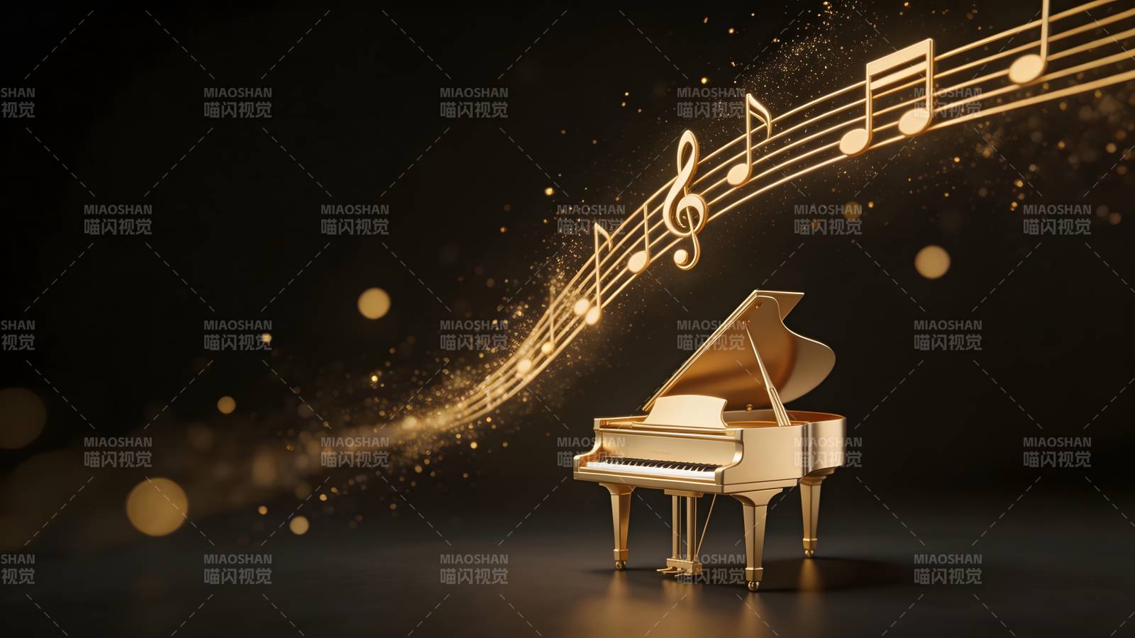 金色钢琴奏乐曲图片