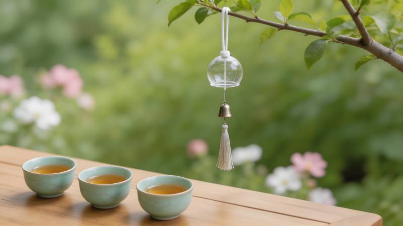 茶香伴风铃图片