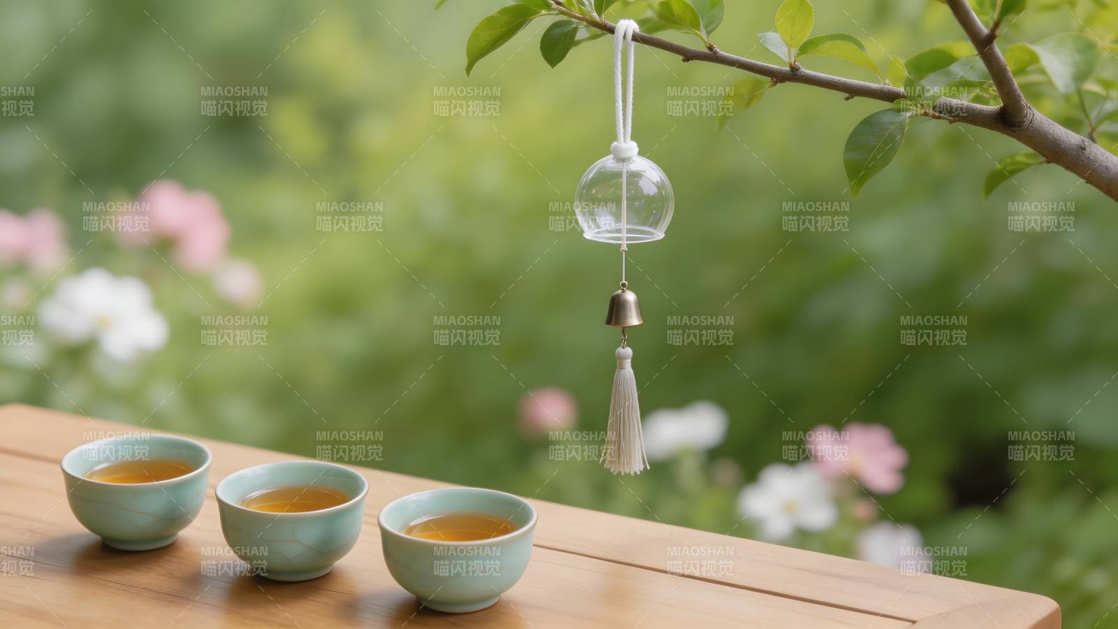茶香伴风铃图片