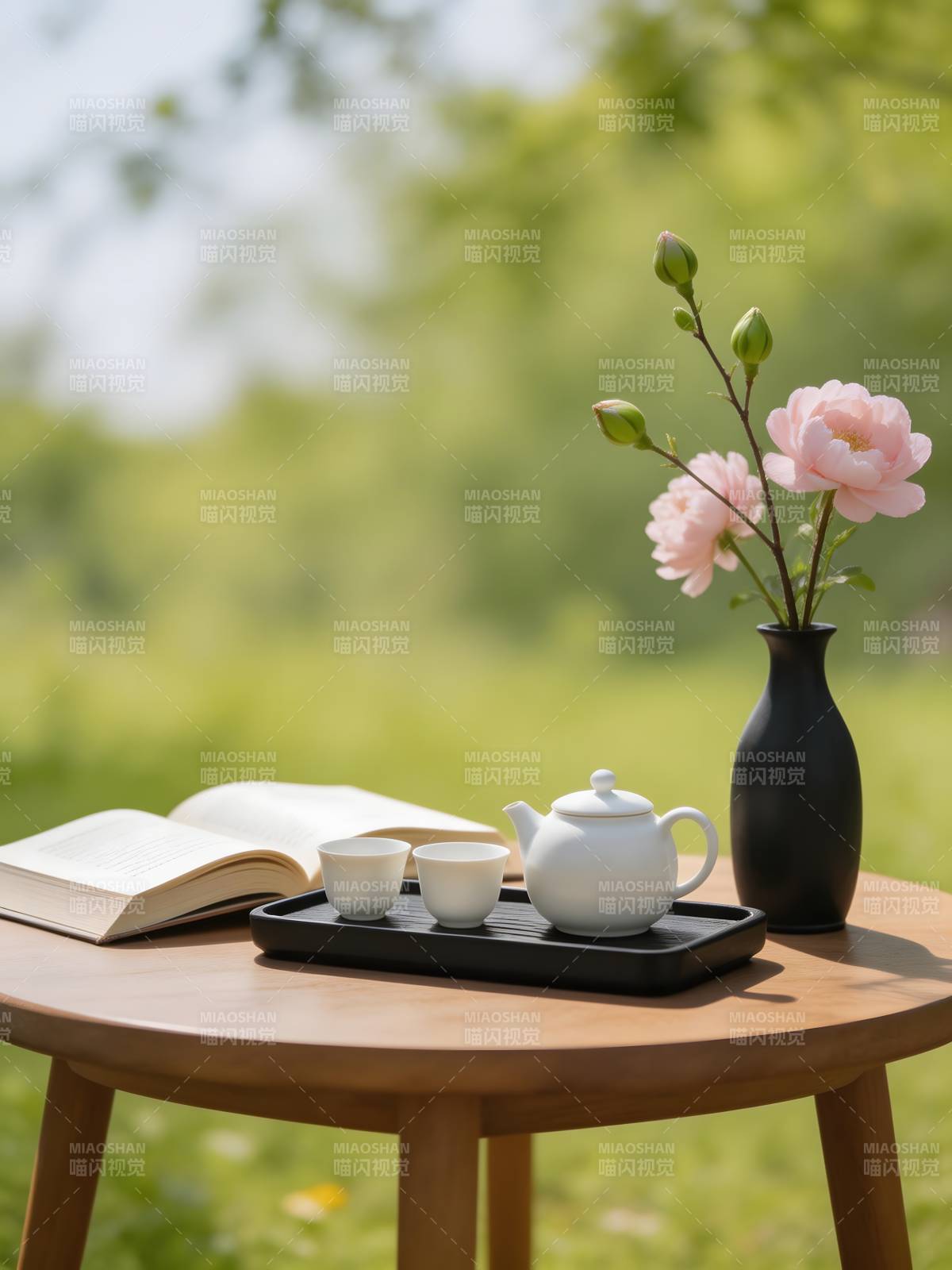 庭院茶香静读时图片