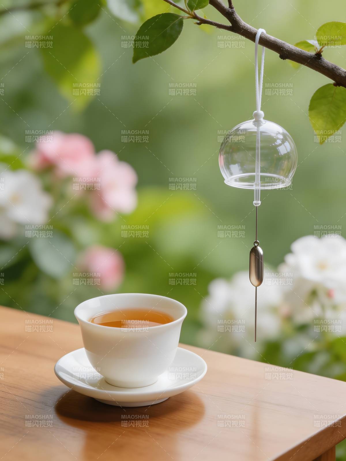 茶香伴风铃图片