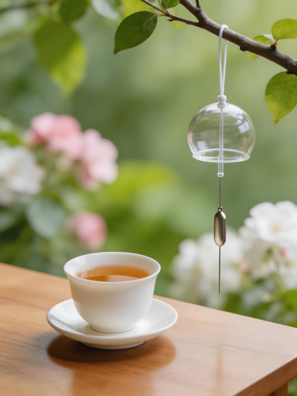 茶香伴风铃图片