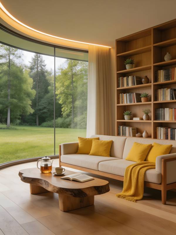 温馨自然客厅一角图片