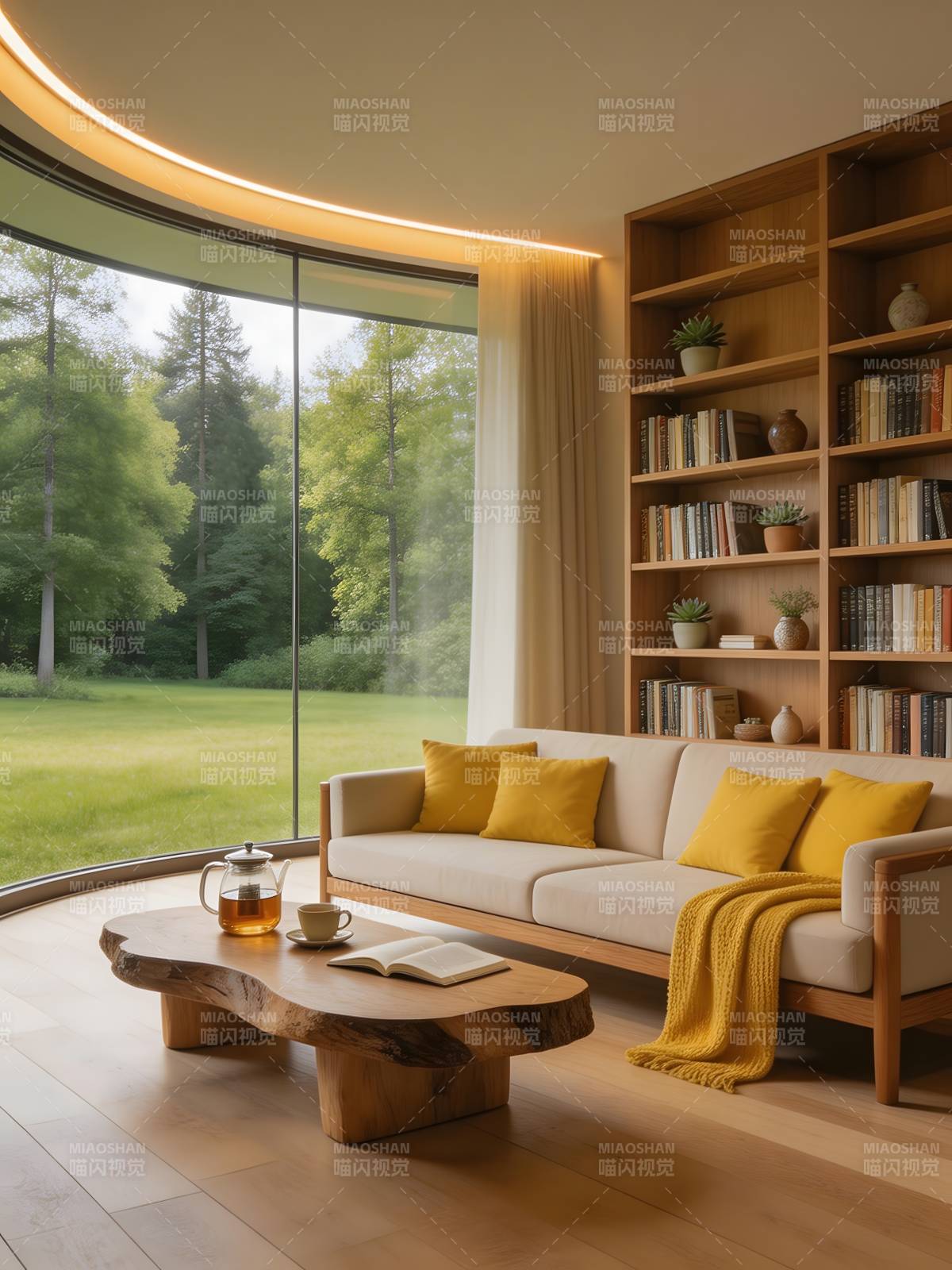 温馨自然客厅一角图片