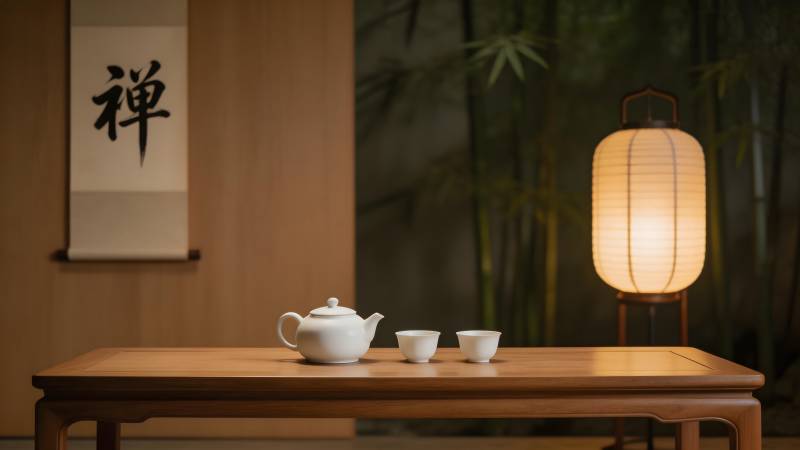 禅意茶室静谧时光图片
