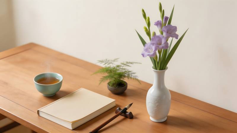 静谧书桌一角图片