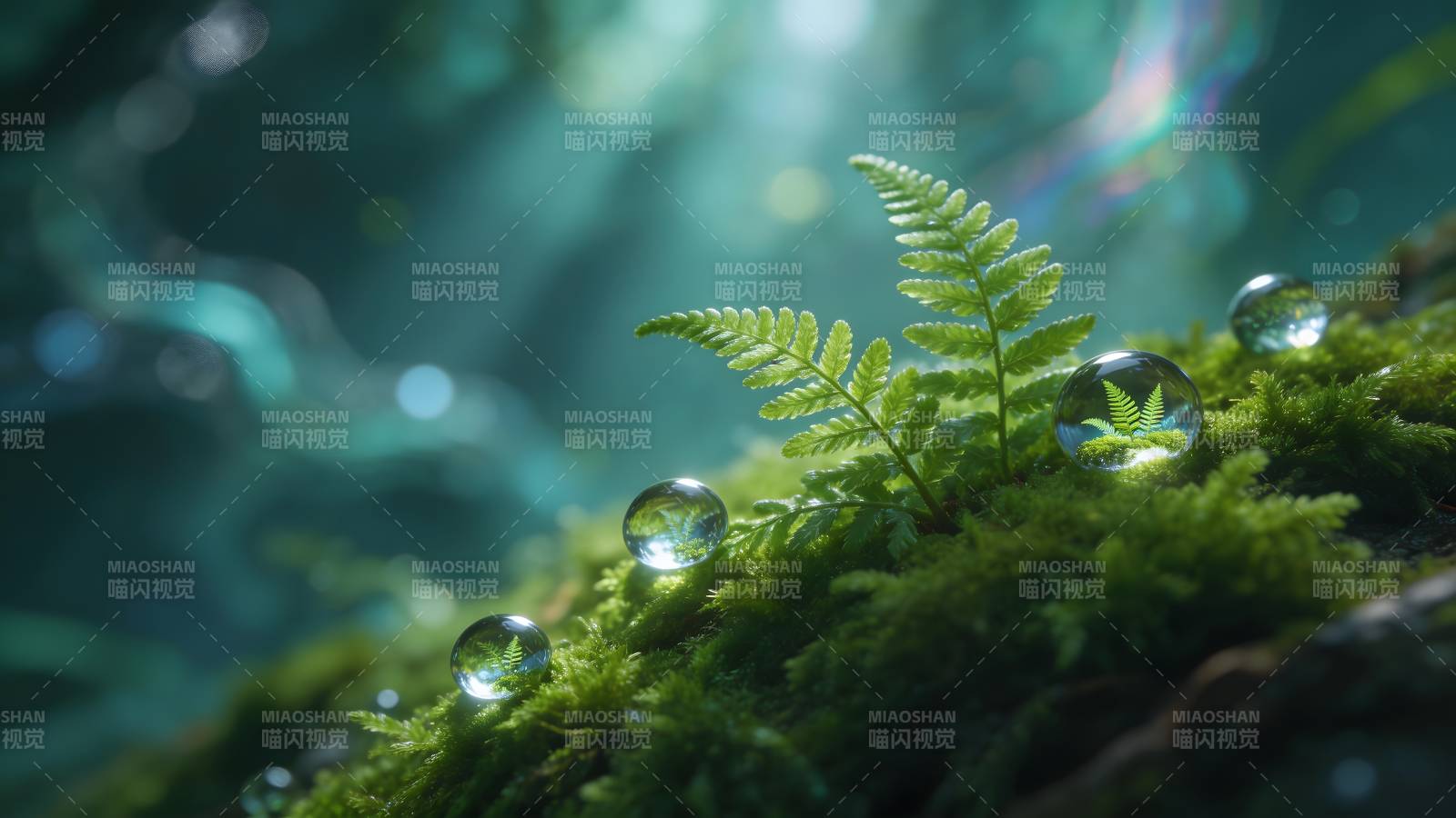 露珠映翠叶图片